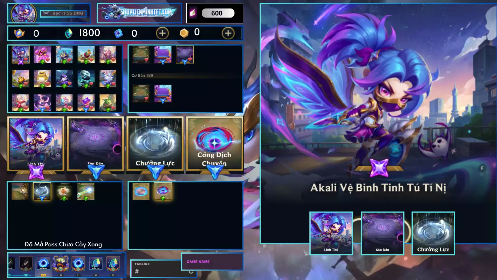 AKALI VỆ BINH TINH TÚ Tí Nị - Sàn Đỏ - CHƯỞNG ĐẦY ĐỦ - Đã Mở Pass